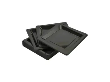 Mepa Alimentari - PIATTINI IN PLASTICA QUADRATI NERI 9CM