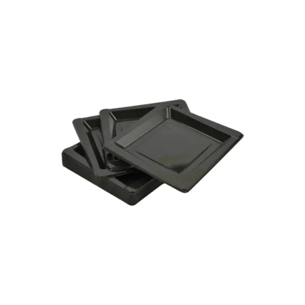 Mepa Alimentari - PIATTINI IN PLASTICA QUADRATI NERI 9CM