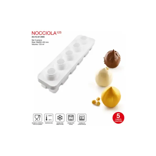 Mepa Alimentari - STAMPO IN SILICONE 5 IMP ''NOCCIOLA'' VOL SILIKOMART