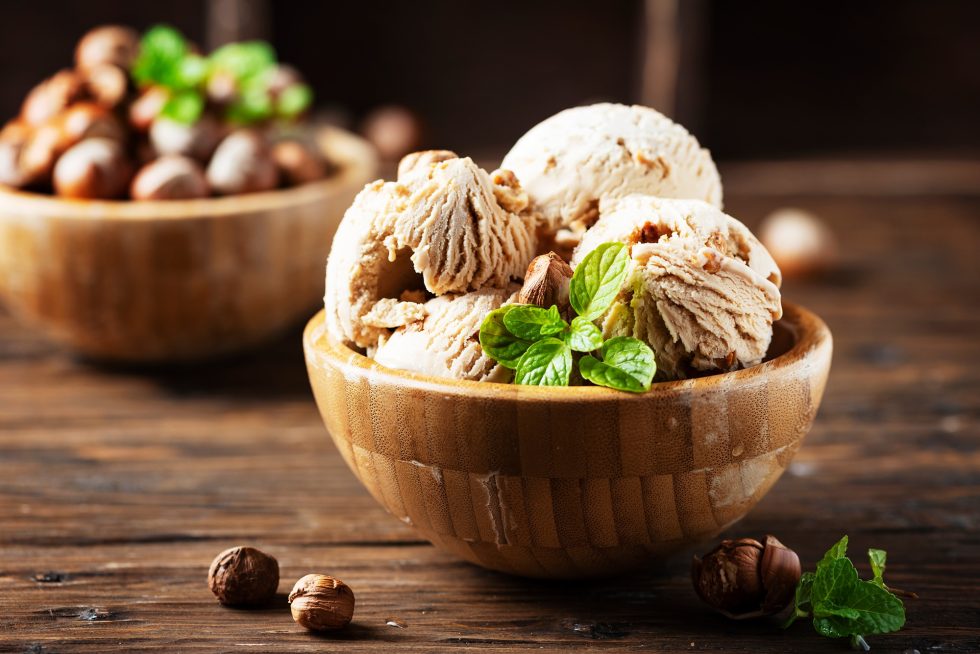 ice cream with hazelnut